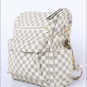 Checkered backpack convertible backpack